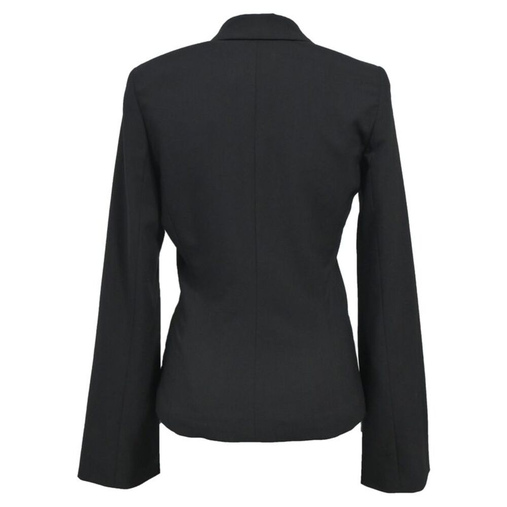 Diane Von Furstenberg Satin Tie Front Blazer in Black Wool - Picture 3 of 5